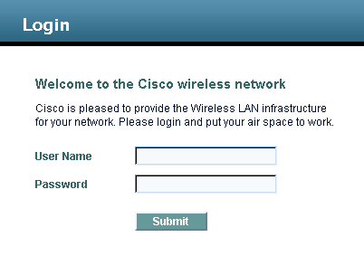 WLC - defaultní guest login page