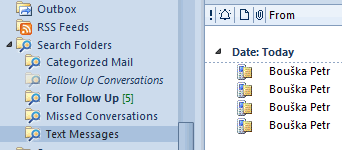 Outlook - Search Folders - Text Messages