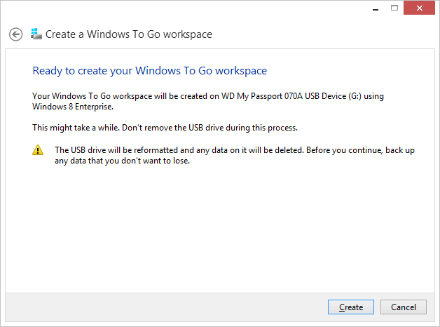 Create a Windows To Go workspace 3