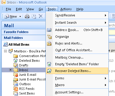 Outlook 2007 Recover Deleted Items