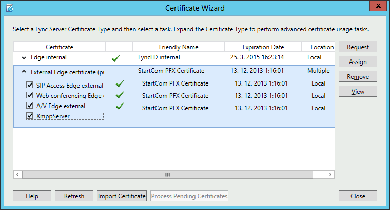 XmppServer certificate