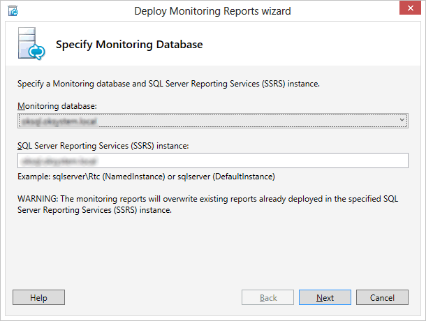 Deploy Monitoring Reports