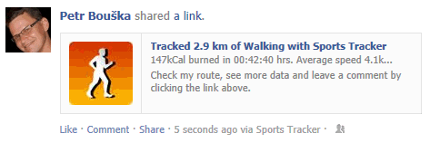 Sports Tracker Facebook