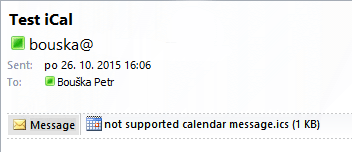 iCalendar not supported calendar message.ics