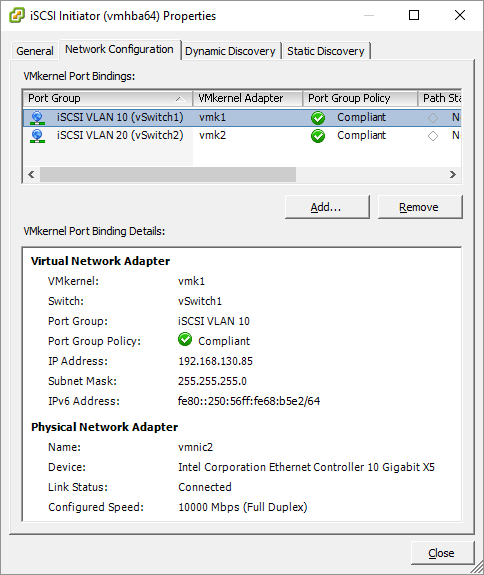 VMware vSphere konfigurace iSCSI Software Adapter 03