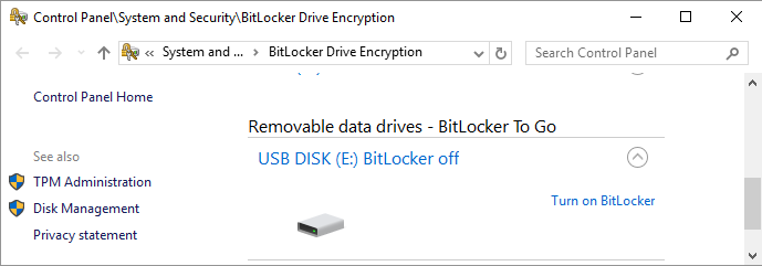 BitLocker To Go