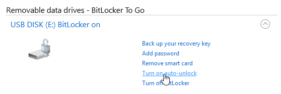BitLocker To Go - auto-unlock