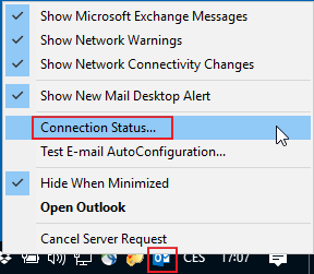 Outlook - Connection Status 1