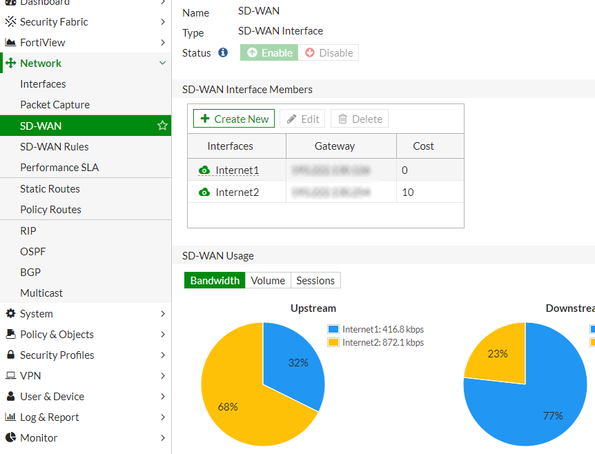 FortiGate - SD-WAN Interface