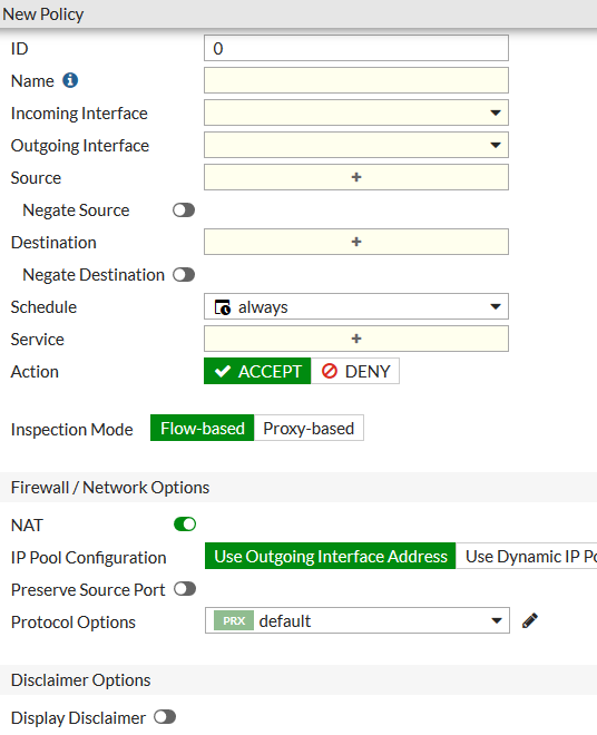 FortiGate Firewall IPv4 Policy 1/2
