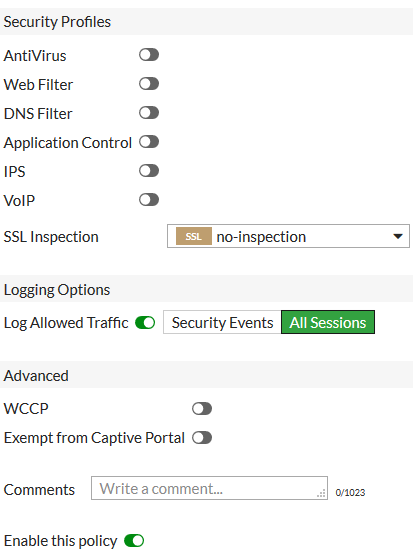 FortiGate Firewall IPv4 Policy 2/2 FortiGate Firewall IPv4 Policy 2/2