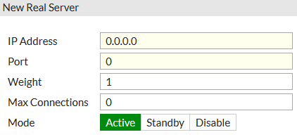 FortiGate Virtual Server - Real Server FortiGate Virtual Server - Real Server