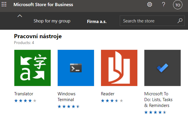 Microsoft Store for Business - web Private Store