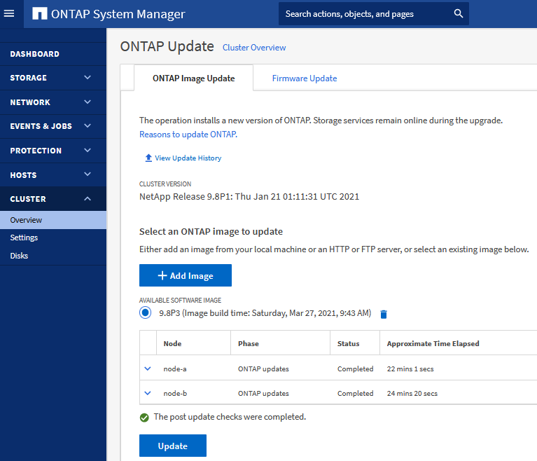 NetApp ONTAP 9.8 update
