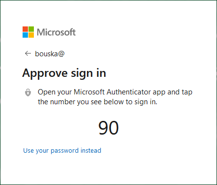 Microsoft Authenticator přihlášení