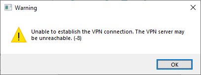 FortiClient - Unable to establish the VPN connection -8