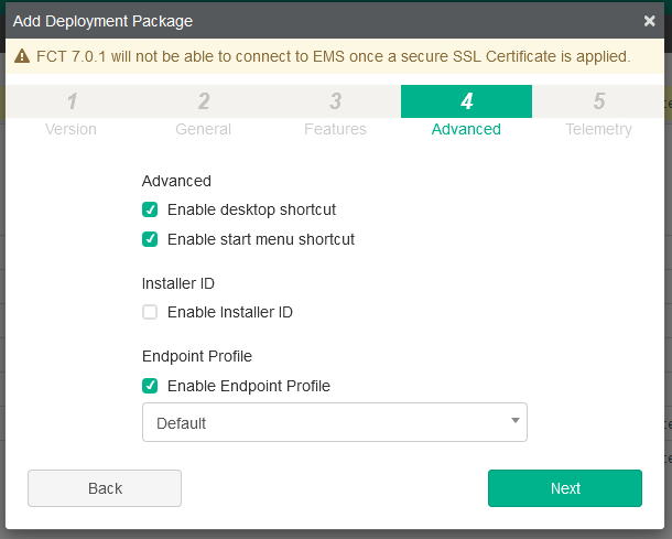 FortiClient EMS Deployment Package - FortiClient Installer