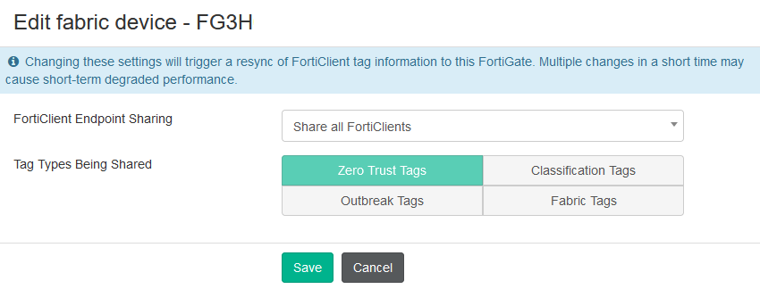FortiClient EMS 7.0.3 FortiClient endpoint tag sharing