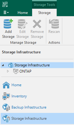 VBR Console - Storage Infrastructure