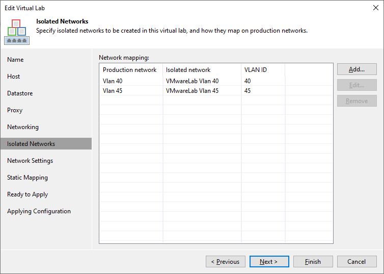 Veeam Backup & Replication - Virtual Lab - Isolated Networks