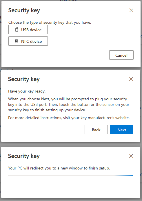 Uživatelská registrace FIDO2 Security key 2