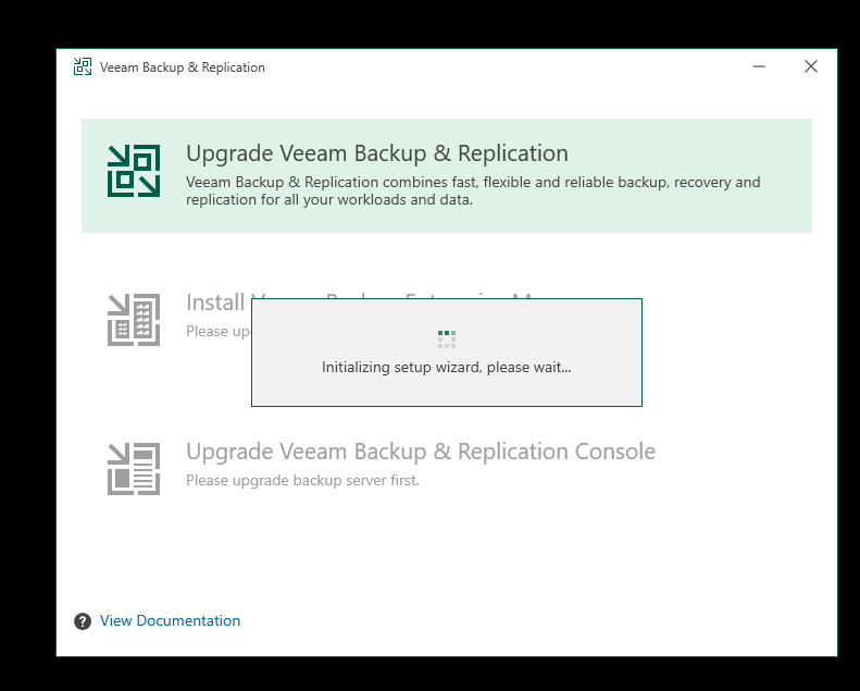 Veeam Backup & Replication upgrade - Setup Wizard