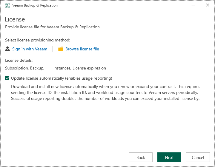 Veeam Backup & Replication upgrade - licence Veeam Backup & Replication upgrade - licence