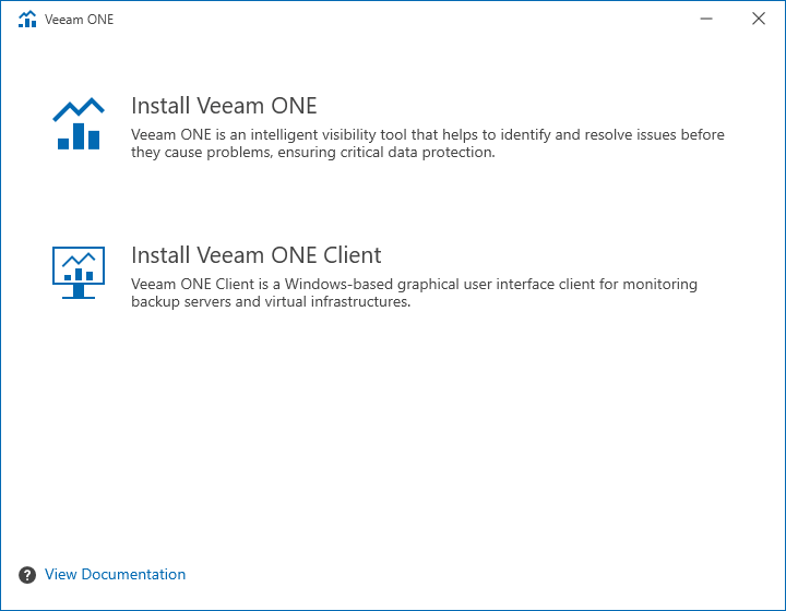 Instalace Veeam ONE - volba komponent