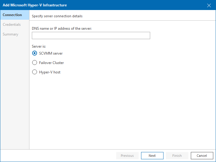 Veeam ONE - připojení Hyper-V