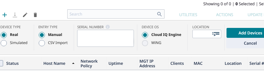 ExtremeCloud IQ - Quick Add Devices 2