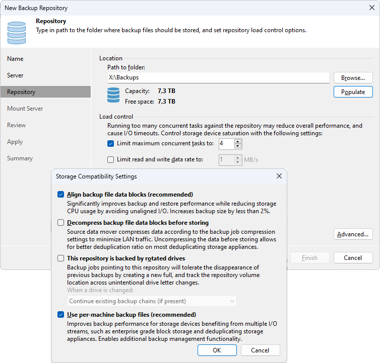 Veeam Backup & Replication - Backup Repository - Repository
