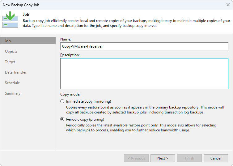 Veeam Backup & Replication - Backup Copy Job - Copy mode