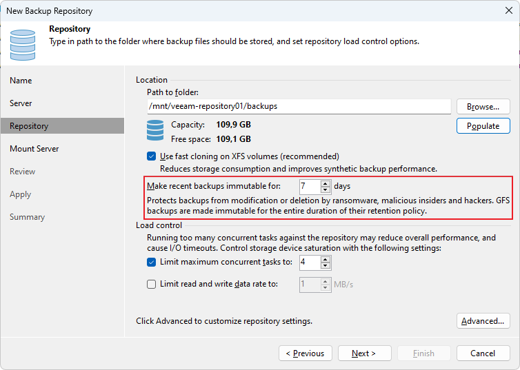 Veeam Backup & Replication - New Backup Repository - Immutability Veeam Backup & Replication - New Backup Repository - Immutability
