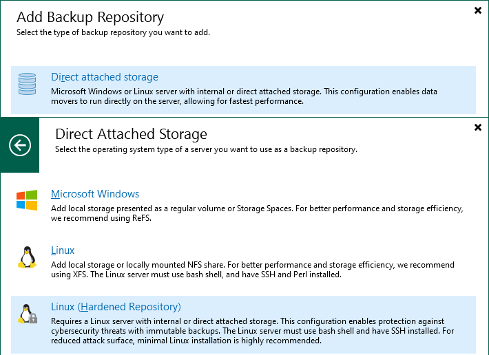 Veeam Backup & Replication - Add Backup Hardened Repository