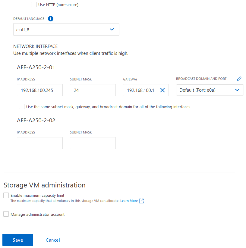 NetApp ONTAP - Add Storage VM - parametry 2