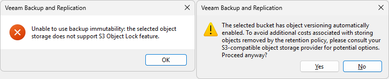 Veeam Backup & Replication - Add Object Storage Repository - errors Veeam Backup & Replication - Add Object Storage Repository - errors