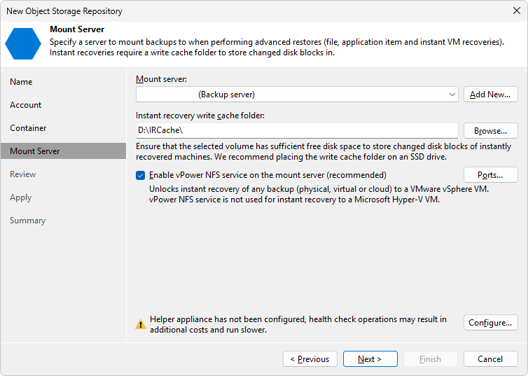 Veeam Backup & Replication - Add Object Storage Repository - Mount Ser Veeam Backup & Replication - Add Object Storage Repository - Mount Ser