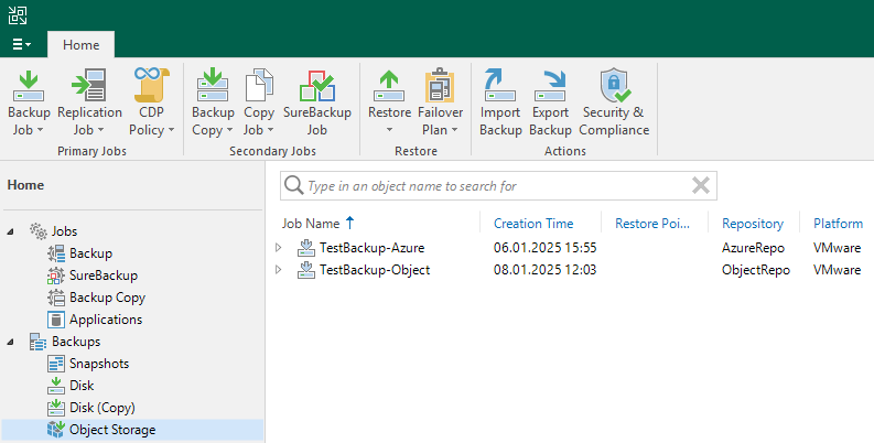 Veeam Backup & Replication - Backups - Object Storage Veeam Backup & Replication - Backups - Object Storage