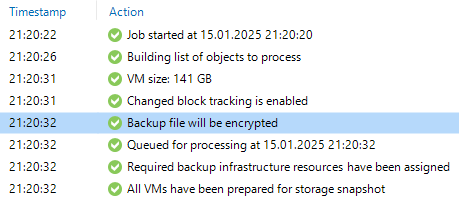 Veeam Backup & Replication - log provedených akcí úlohy Veeam Backup & Replication - log provedených akcí úlohy