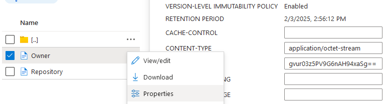Azure portal - Storage account - Immutability Retention period Azure portal - Storage account - Immutability Retention period