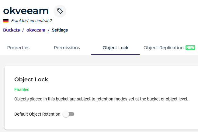 Wasabi - Bucket Object Lock - Default Object Retention