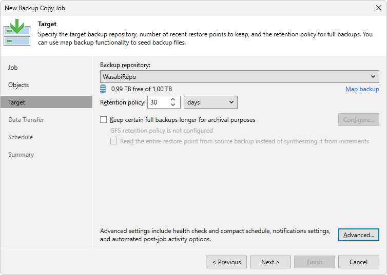 Veeam Backup & Replication - New Backup Copy Job - Target