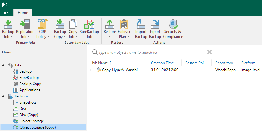 Veeam Backup & Replication - Backups - Object Storage (Copy)