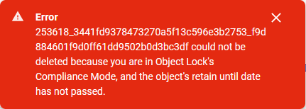 Wasabi - Immutability - delete object error