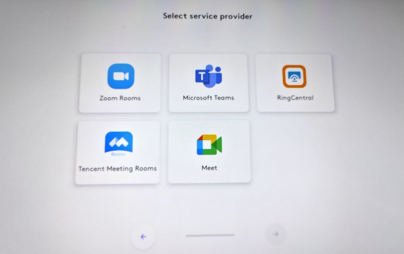 Logitech Rally Bar - konfigurace na Tap IP - Select service provider