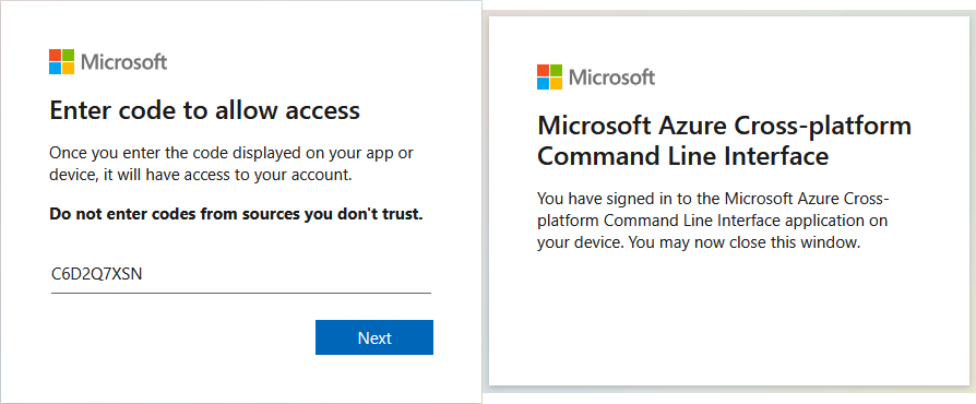 Microsoft Device Login - Azure CLI Microsoft Device Login - Azure CLI