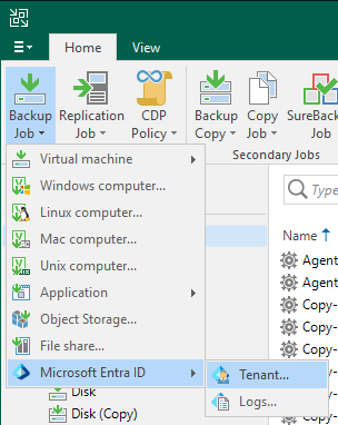 Veeam Backup & Replication - Backup Job - Microsoft Entra ID - Tenant Veeam Backup & Replication - Backup Job - Microsoft Entra ID - Tenant
