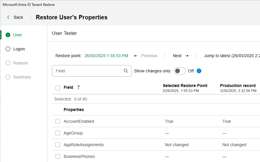 Veeam Backup & Replication - Entra ID Tenant Restore - User Properties Veeam Backup & Replication - Entra ID Tenant Restore - User Properties