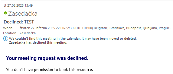 Declined meeting request