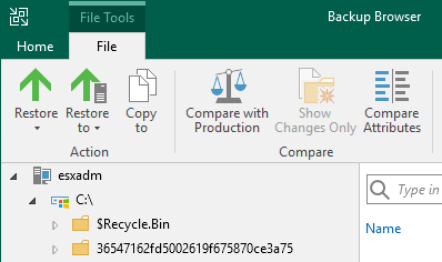 Veeam Backup & Replication - Entra ID Logs Restore - Backup Browser